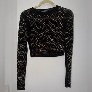 Black Studded Women's Top